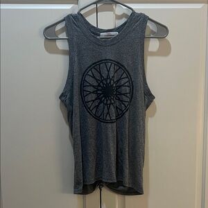 SoulCycle Charcoal Sleeveless Tee with Wheel Graphic